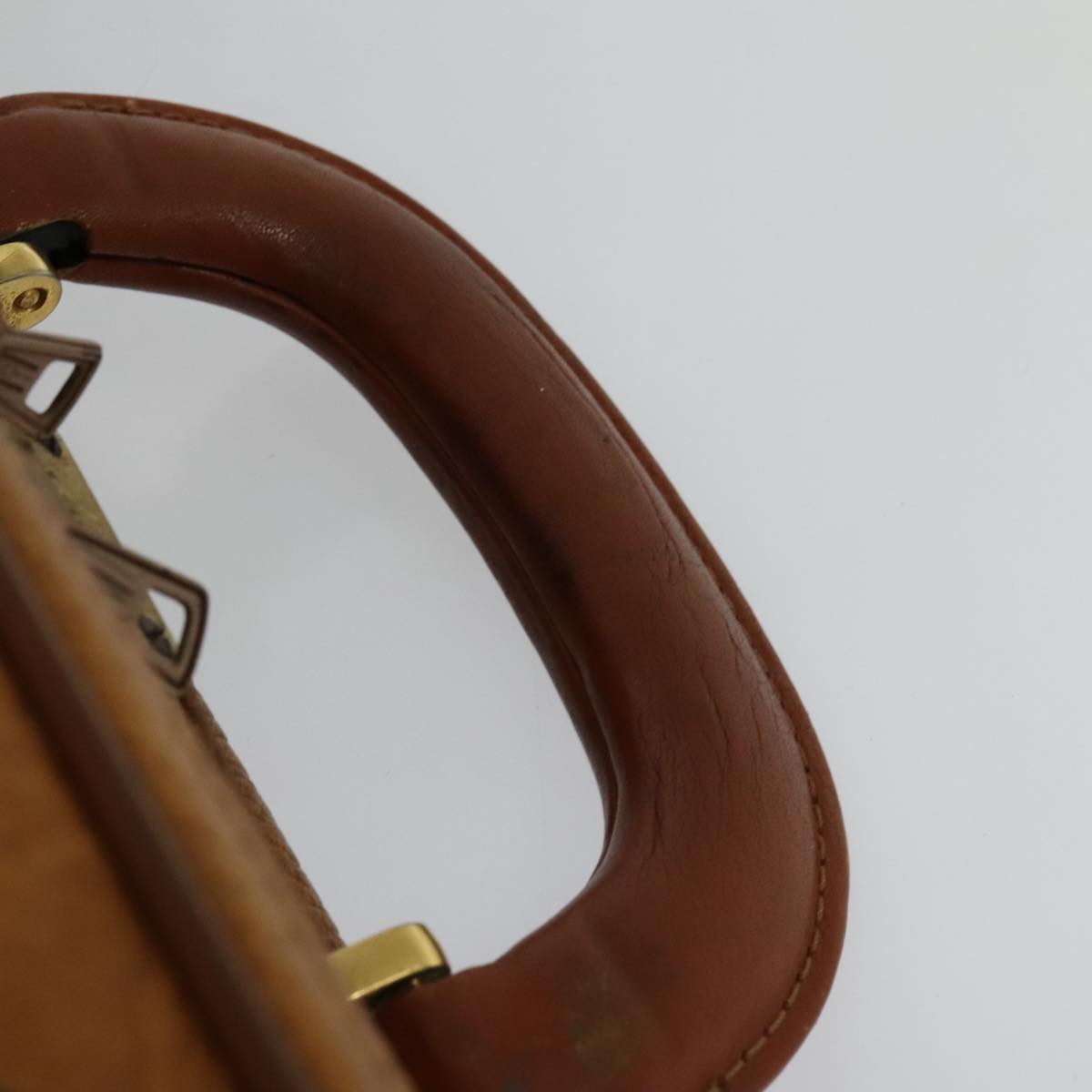 MCM Vicetos Logogram Backpack PVC Leather Brown Gold gold Auth 112468