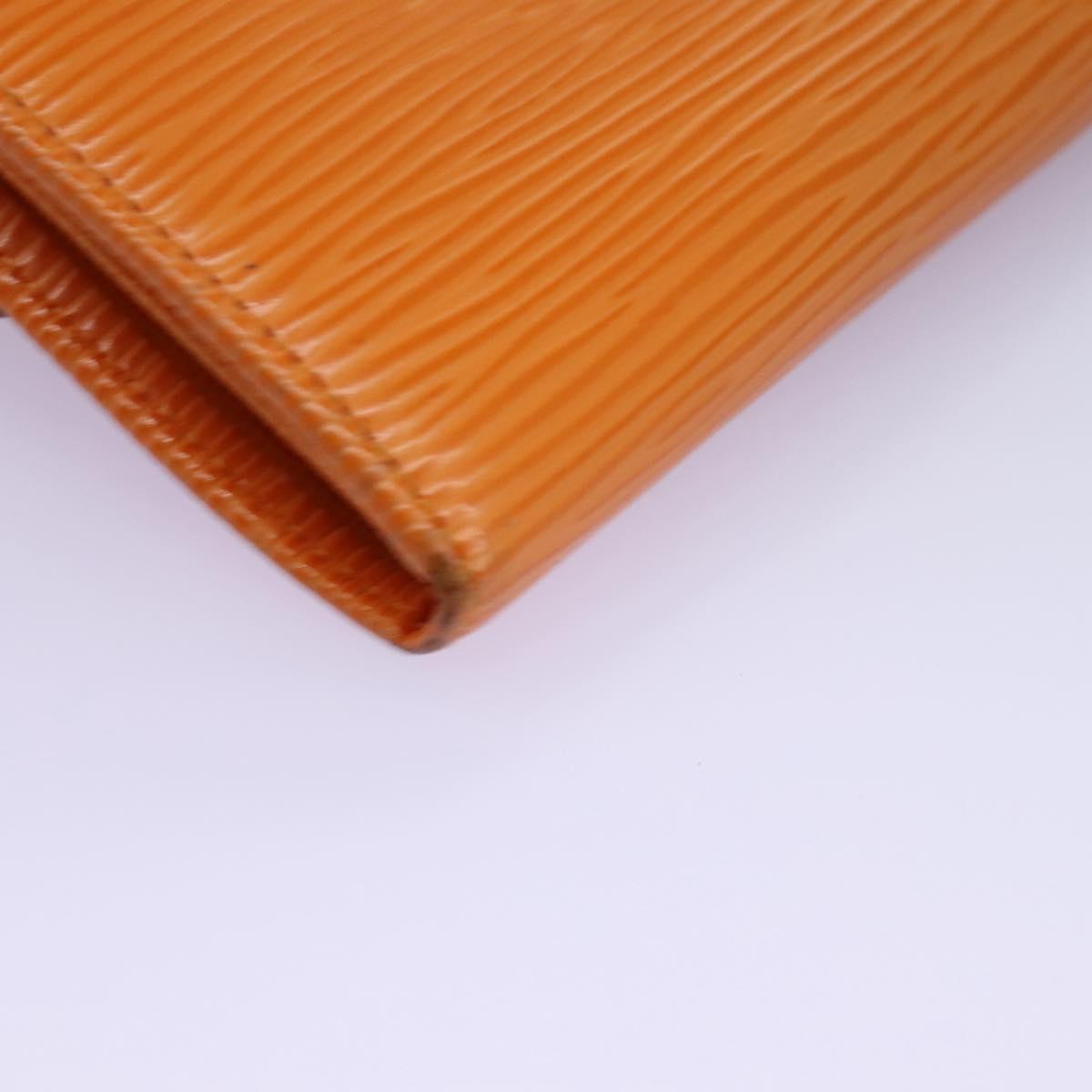 LOUIS VUITTON Epi Porte MonnaieCredit Wallet Orange Mandarin M6359H Auth 112485