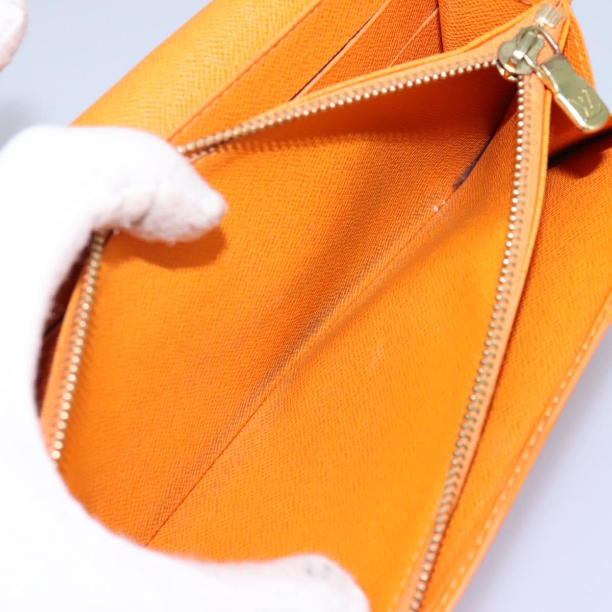 LOUIS VUITTON Epi Porte MonnaieCredit Wallet Orange Mandarin M6359H Auth 112485