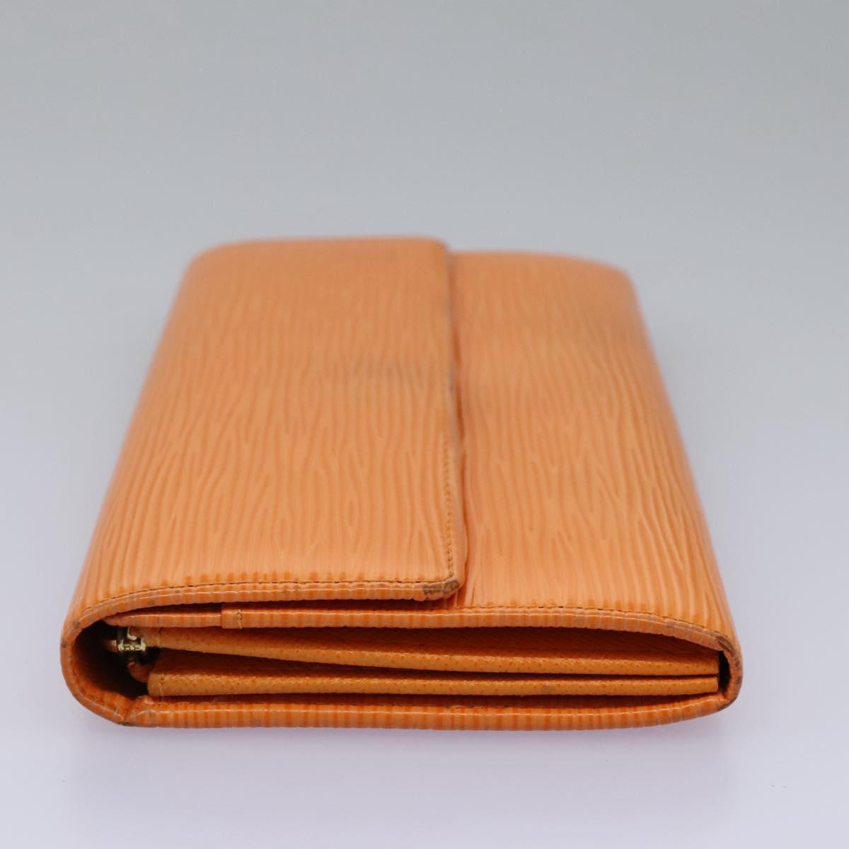 LOUIS VUITTON Epi Porte MonnaieCredit Wallet Orange Mandarin M6359H Auth 112485