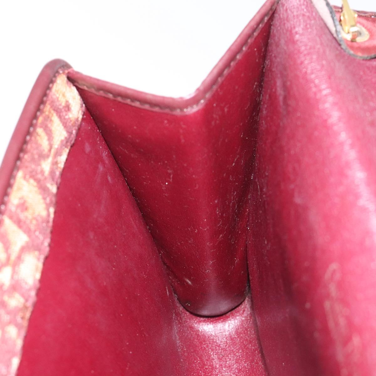 Christian Dior Trotter Canvas Shoulder Bag Red Auth 112495