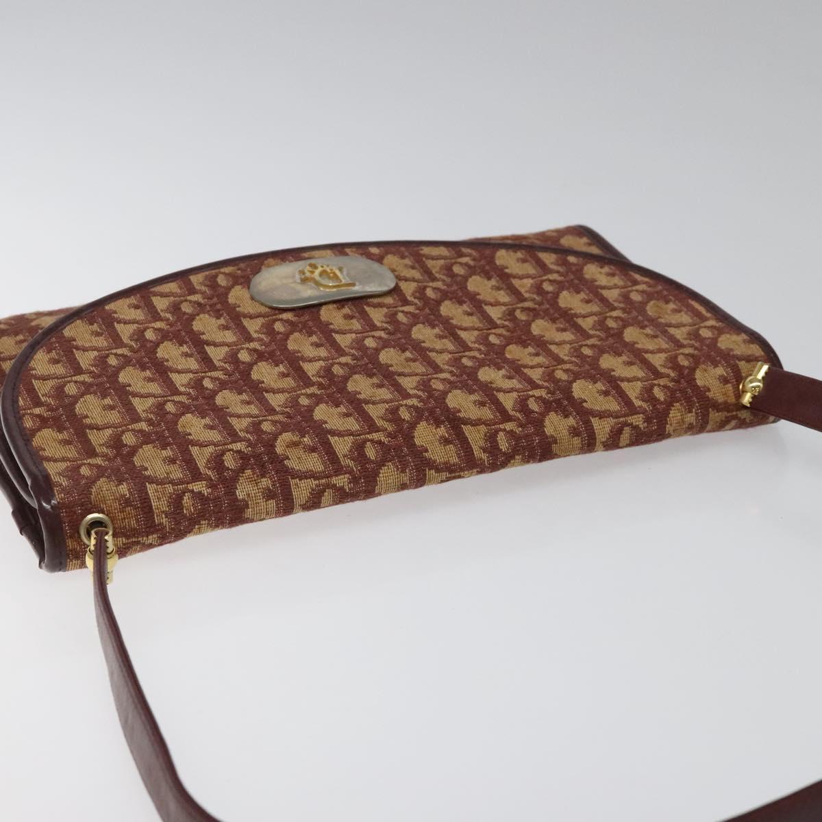 Christian Dior Trotter Canvas Shoulder Bag Red Auth 112495