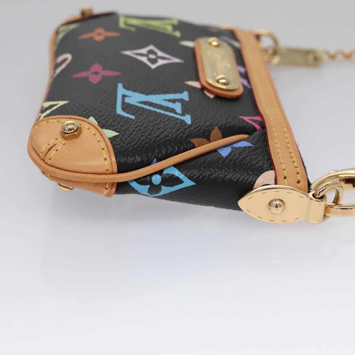 LOUIS VUITTON Multicolor Pochette Mira PM Pouch Black M60099 LV Auth 112528SAV