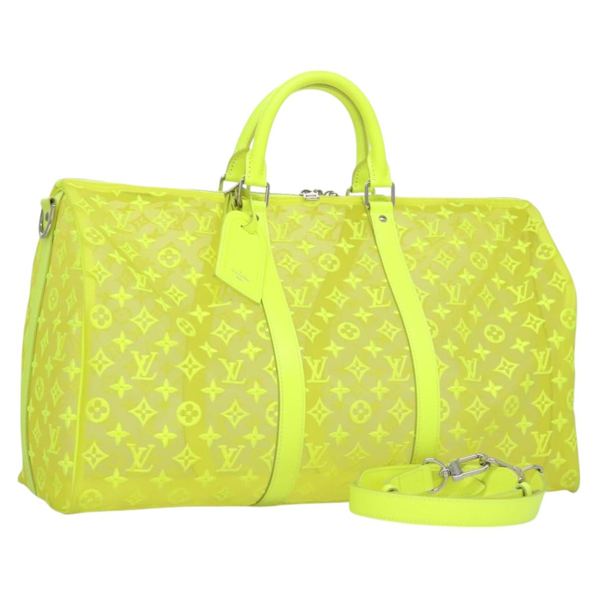 LOUIS VUITTON See Through Keepall Bandouliere 50 Bag Yellow M55380 Auth 112531A
