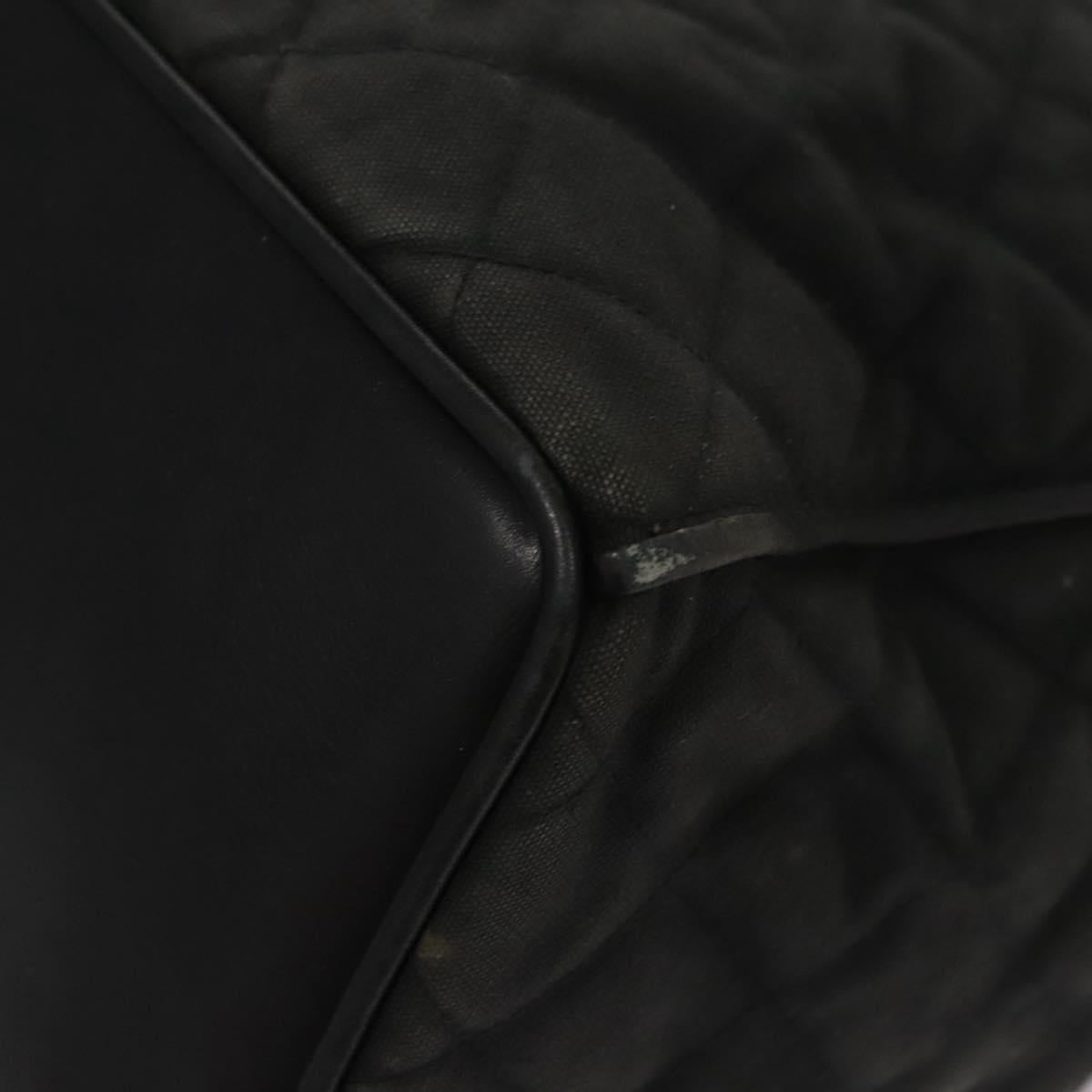 CHANEL Chain Shoulder Bag Canvas Black Gold CC Auth 112546