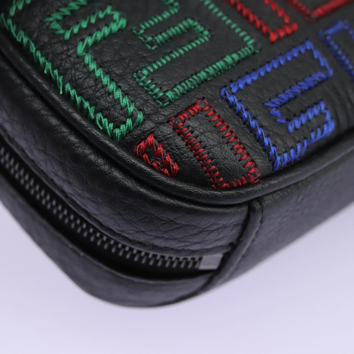 FENDI Zucca Canvas Shoulder Bag Multicolor Black Auth 112594SAM