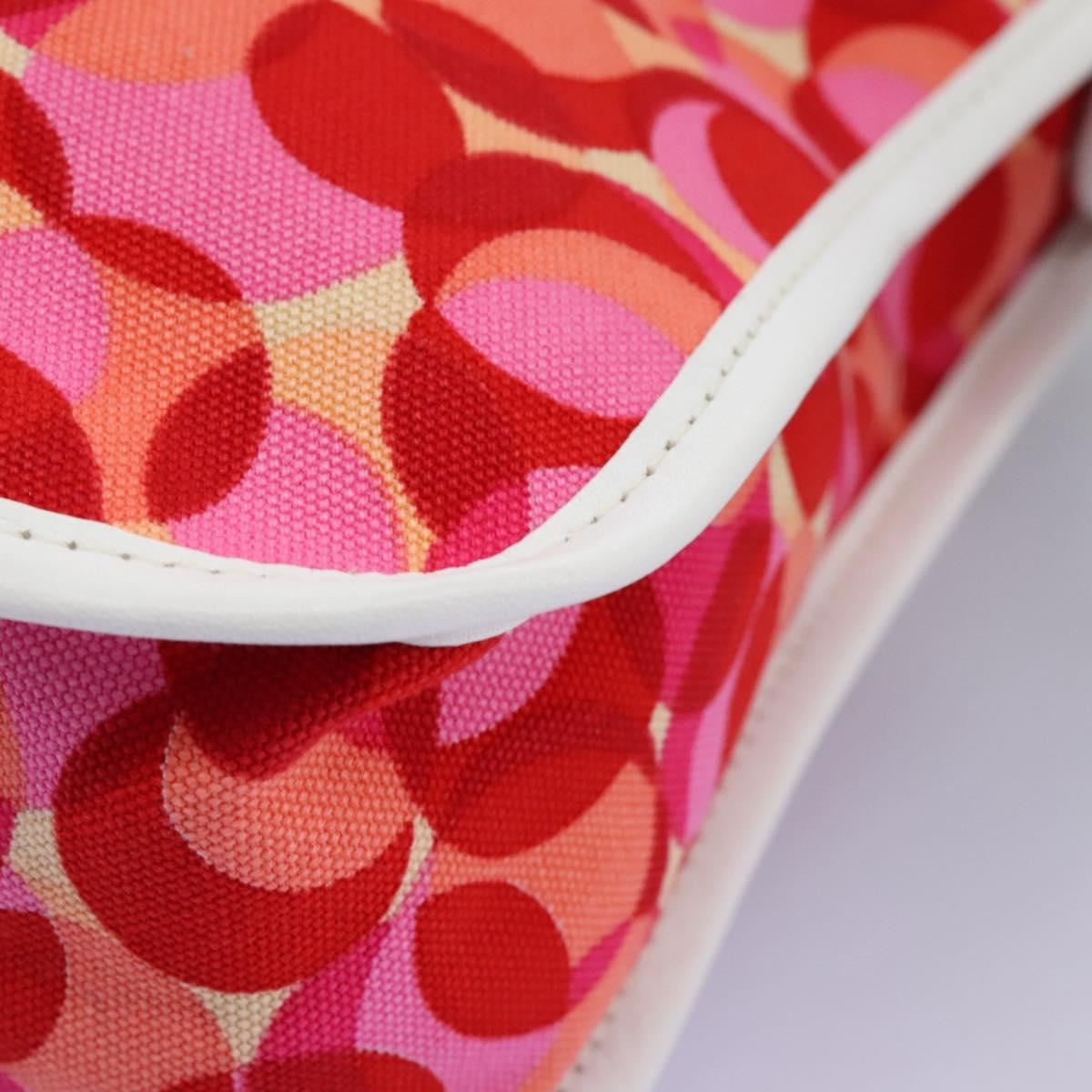 CELINE Shoulder Bag Canvas Pink Auth 112601