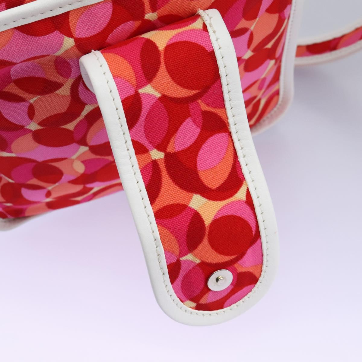 CELINE Shoulder Bag Canvas Pink Auth 112601