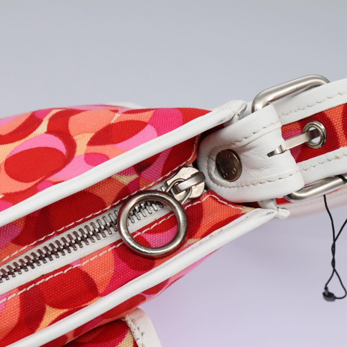 CELINE Shoulder Bag Canvas Pink Auth 112601