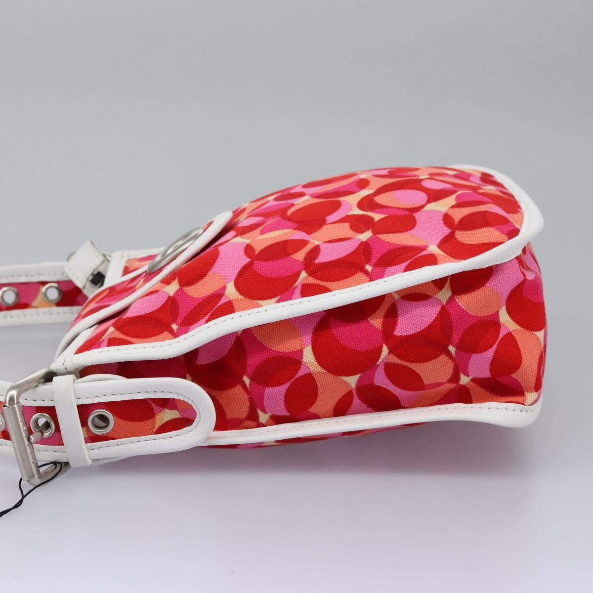 CELINE Shoulder Bag Canvas Pink Auth 112601