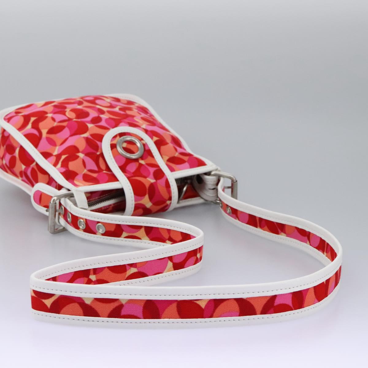 CELINE Shoulder Bag Canvas Pink Auth 112601