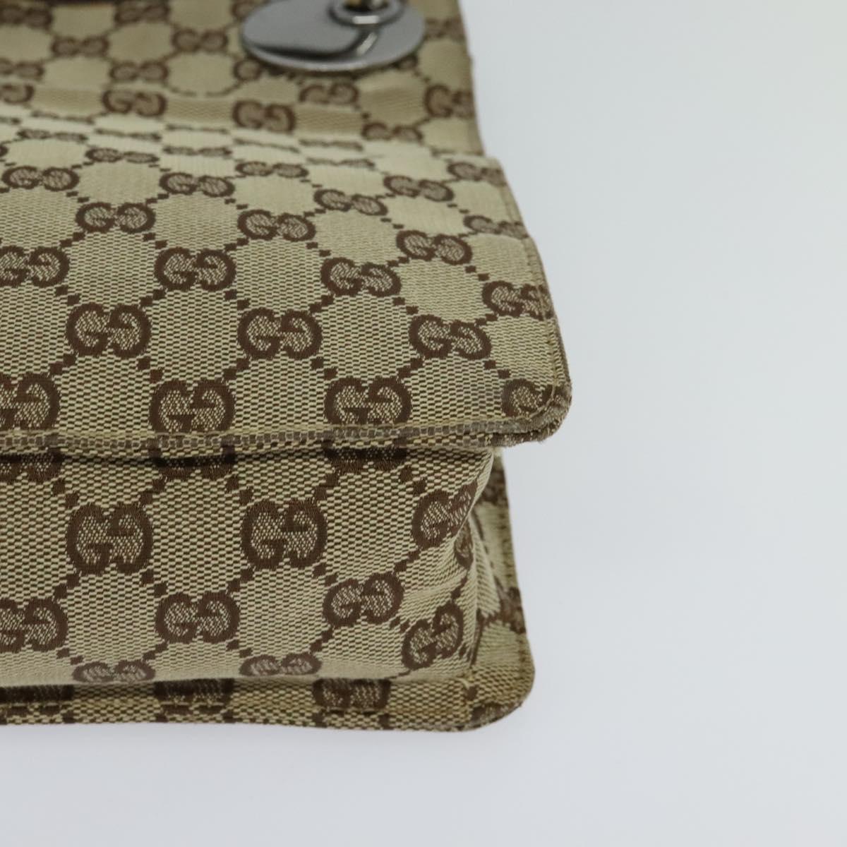 GUCCI GG Canvas Shoulder Bag Beige 120841 Auth 112651