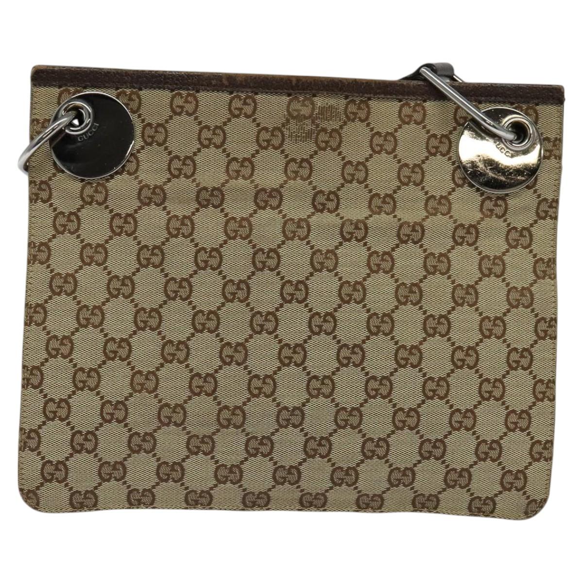 GUCCI GG Canvas Shoulder Bag Beige 120841 Auth 112651