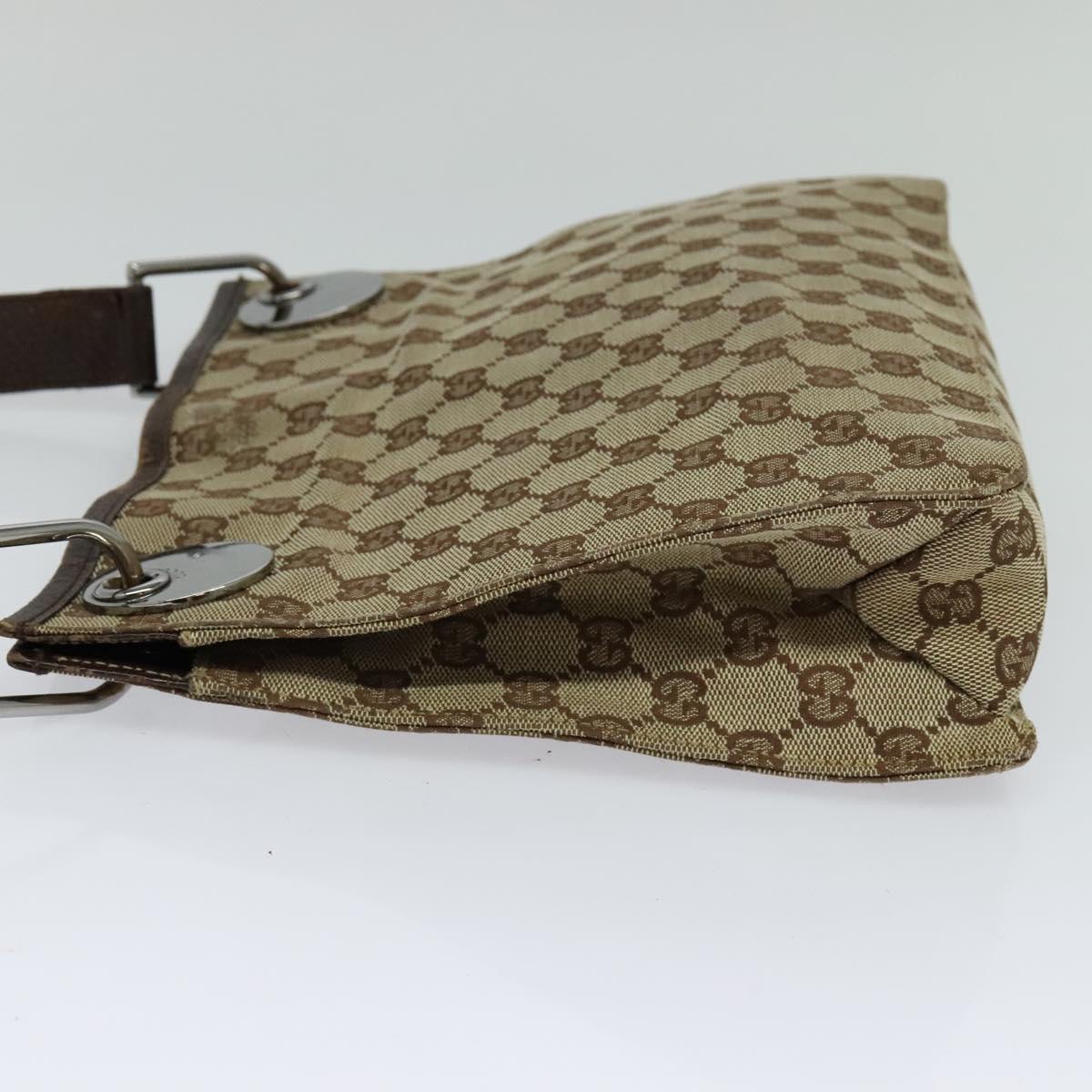 GUCCI GG Canvas Shoulder Bag Beige 120841 Auth 112651