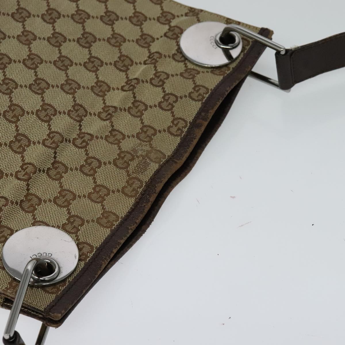 GUCCI GG Canvas Shoulder Bag Beige 120841 Auth 112651