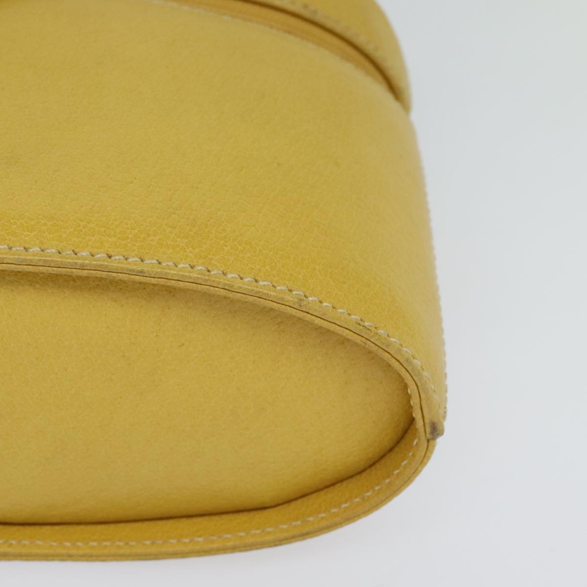 GUCCI Bamboo Vanity Cosmetic Pouch Leather Yellow 000 984 0232 Auth 112668