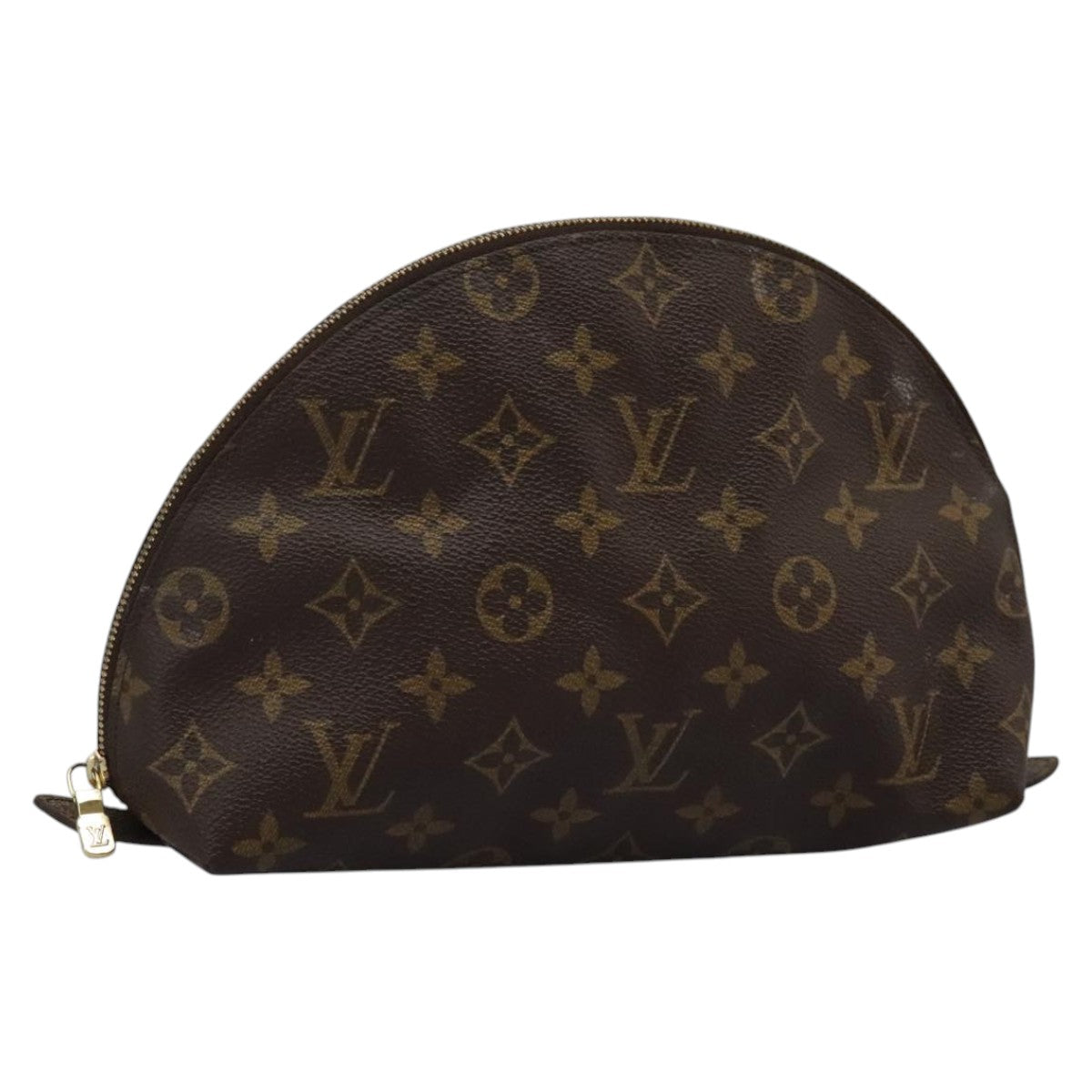 LOUIS VUITTON Monogram Trousse Demi Ronde Cosmetic Pouch M47520 LV Auth 112798