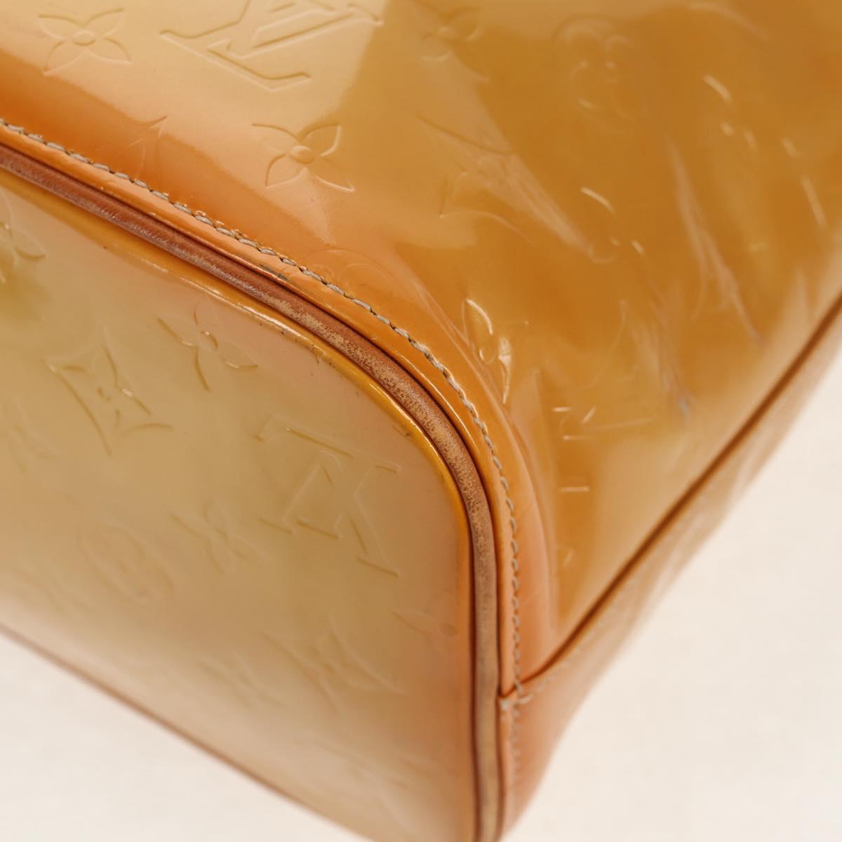LOUIS VUITTON Monogram Vernis Houston Hand Bag Beige M91004 LV Auth 112823