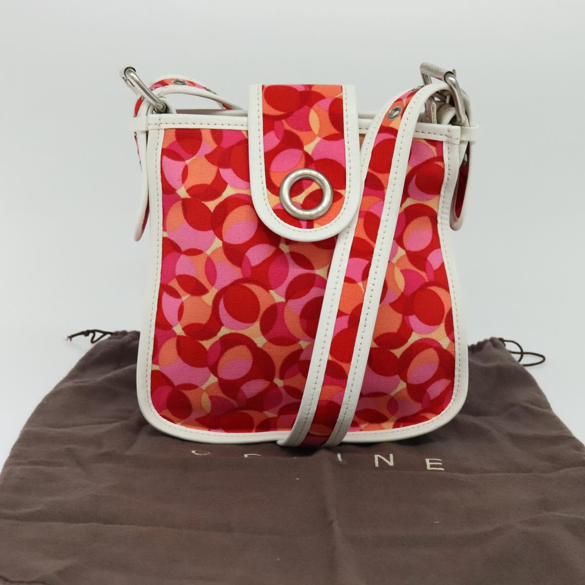 CELINE Shoulder Bag Canvas Red Auth 112849V