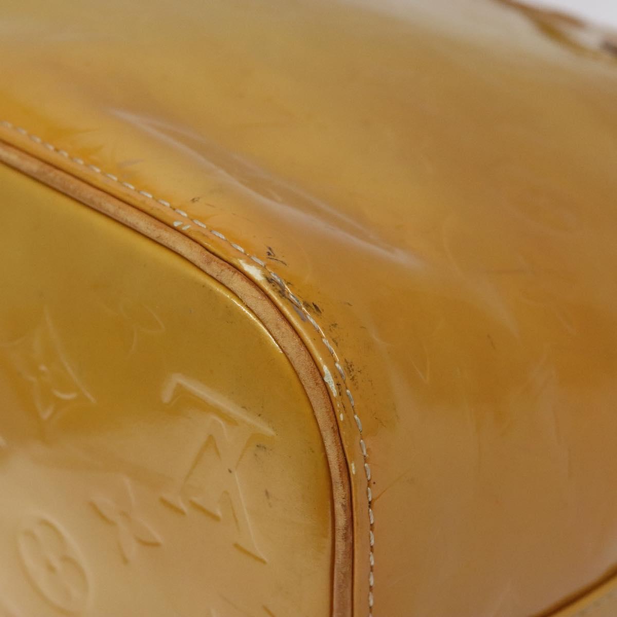 LOUIS VUITTON Monogram Vernis Houston Hand Bag Beige M91004 LV Auth 112869