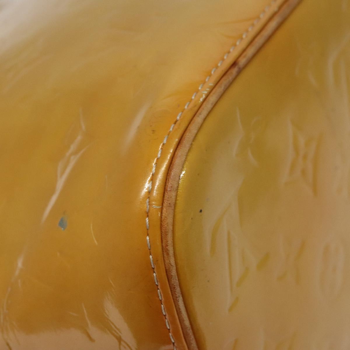 LOUIS VUITTON Monogram Vernis Houston Hand Bag Beige M91004 LV Auth 112869