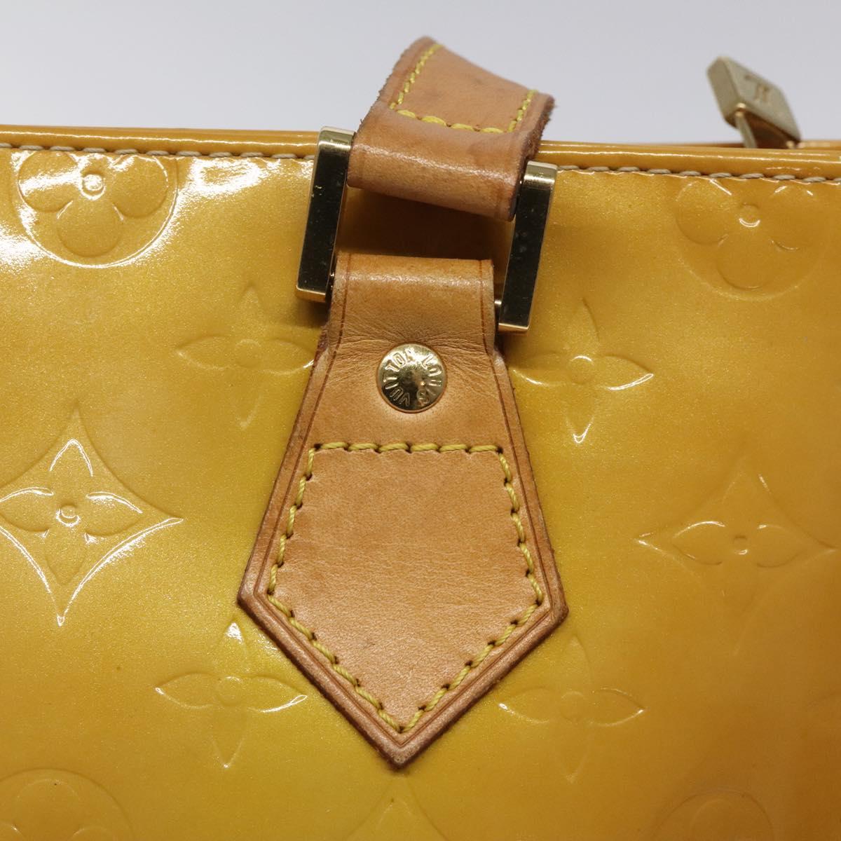 LOUIS VUITTON Monogram Vernis Houston Hand Bag Beige M91004 LV Auth 112869