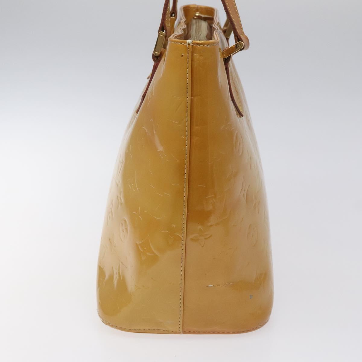 LOUIS VUITTON Monogram Vernis Houston Hand Bag Beige M91004 LV Auth 112869