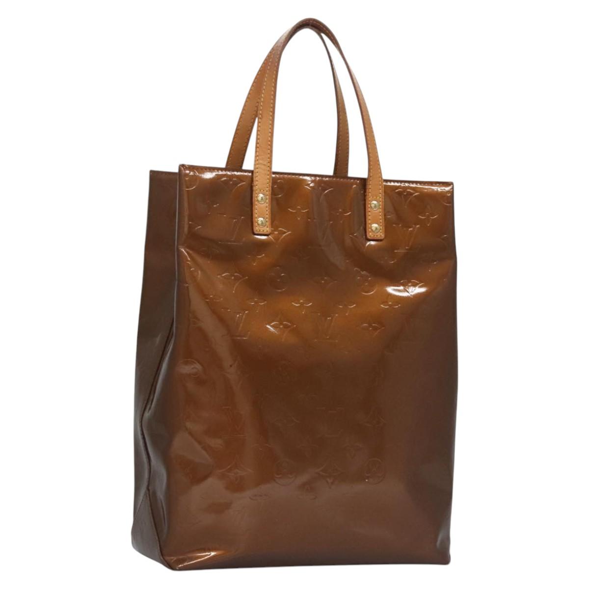 LOUIS VUITTON Monogram Vernis Reade MM Hand Bag Bronze M91143 LV Auth 112870