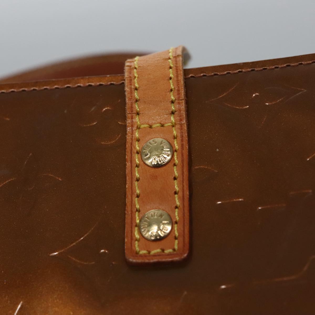 LOUIS VUITTON Monogram Vernis Reade MM Hand Bag Bronze M91143 LV Auth 112870