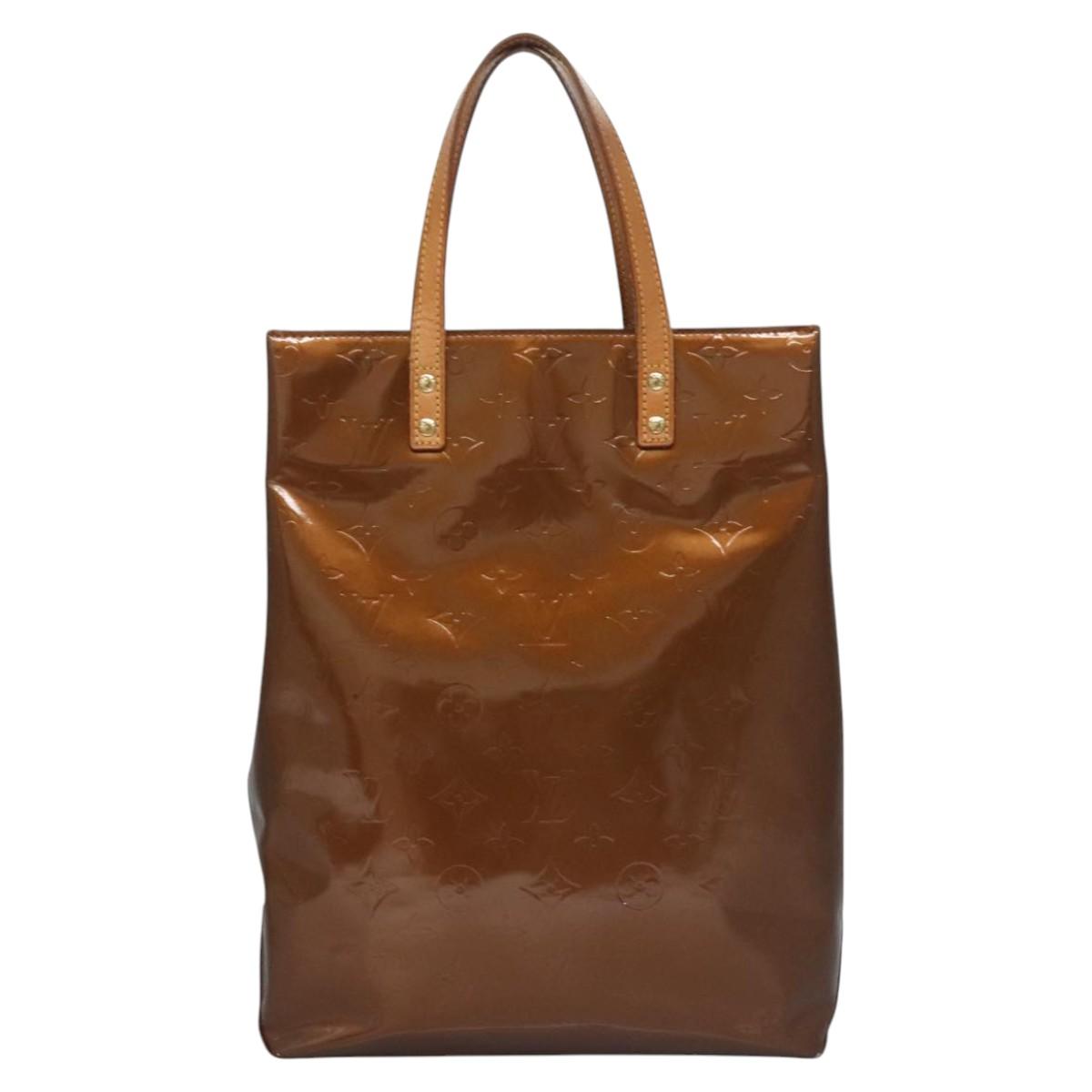 LOUIS VUITTON Monogram Vernis Reade MM Hand Bag Bronze M91143 LV Auth 112870