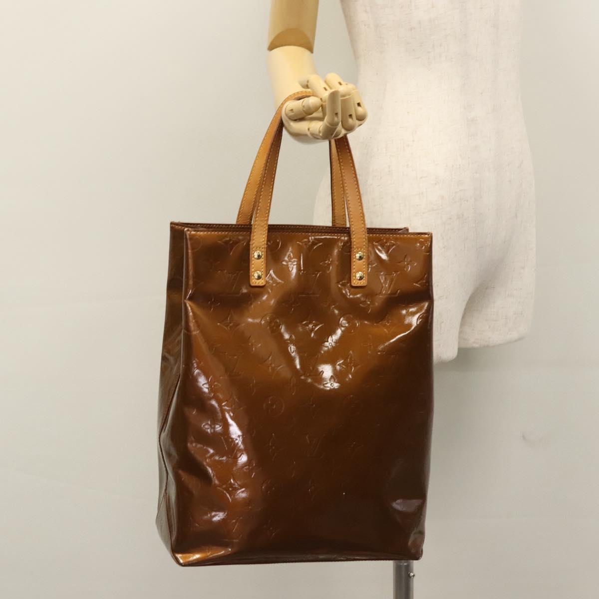 LOUIS VUITTON Monogram Vernis Reade MM Hand Bag Bronze M91143 LV Auth 112870