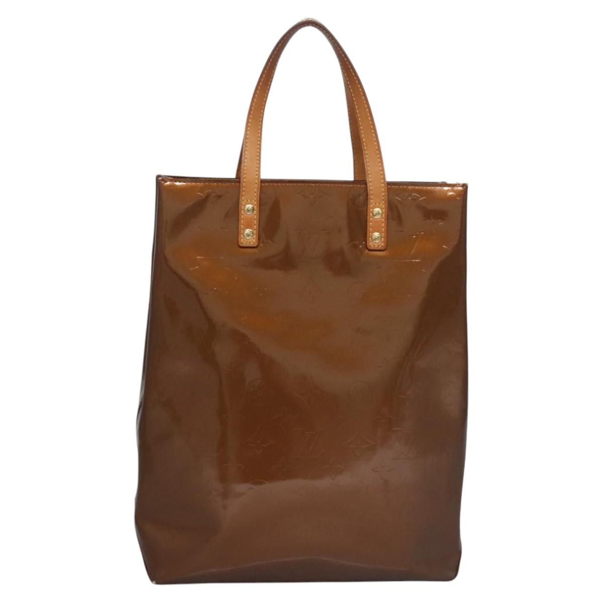 LOUIS VUITTON Monogram Vernis Reade MM Hand Bag Bronze M91143 LV Auth 112870
