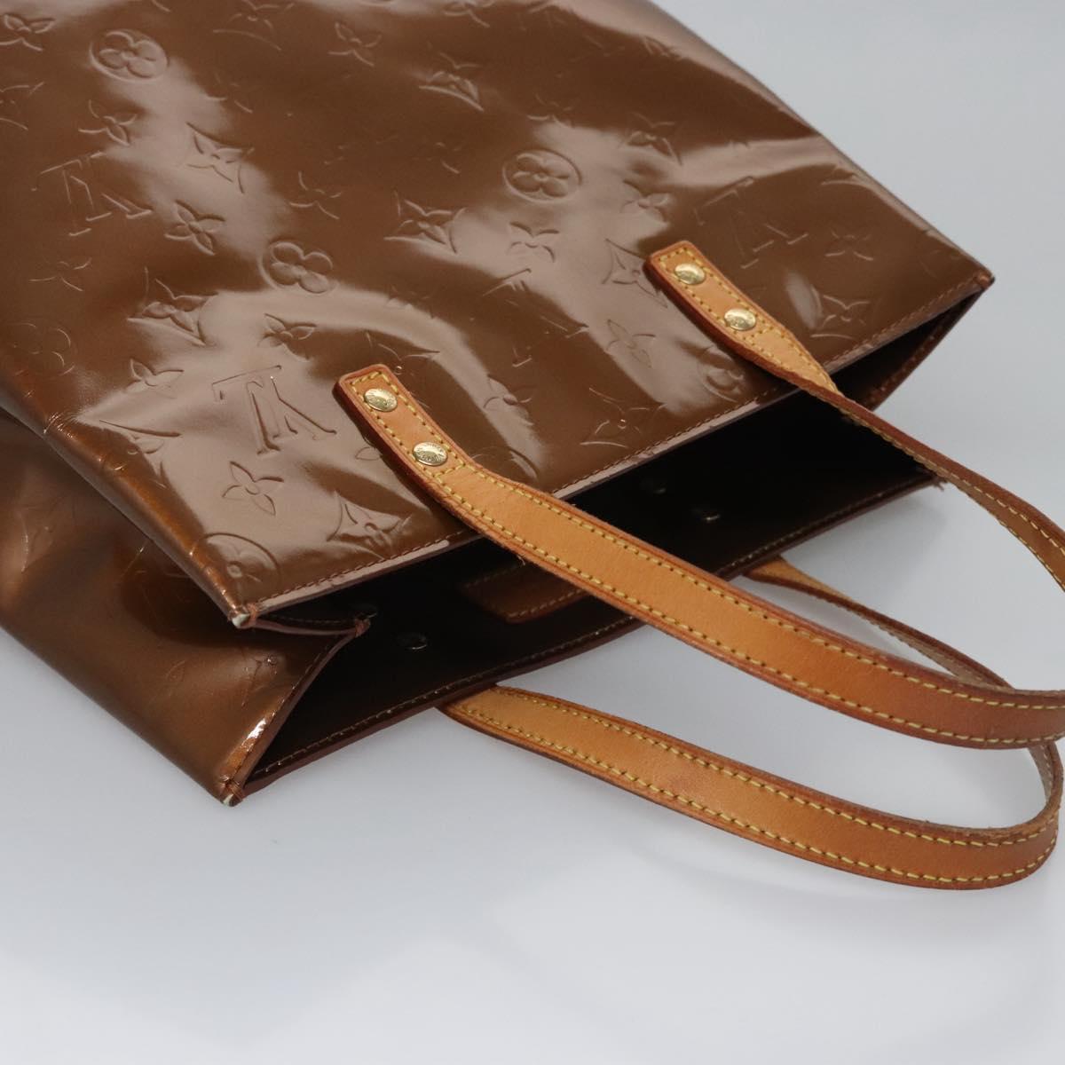 LOUIS VUITTON Monogram Vernis Reade MM Hand Bag Bronze M91143 LV Auth 112870