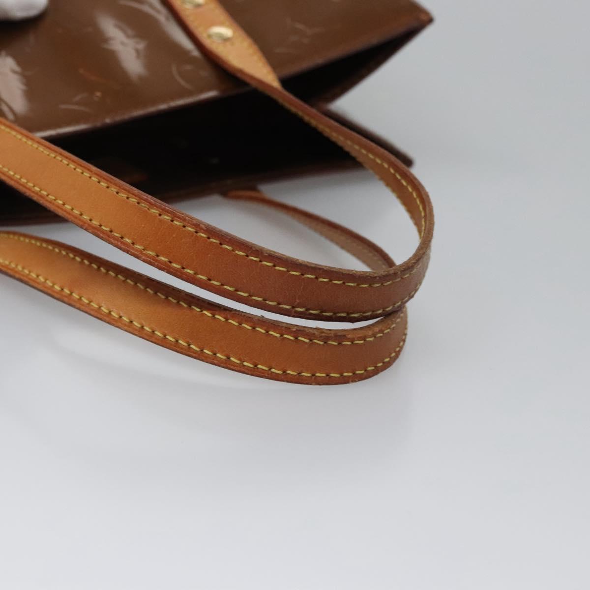 LOUIS VUITTON Monogram Vernis Reade MM Hand Bag Bronze M91143 LV Auth 112870