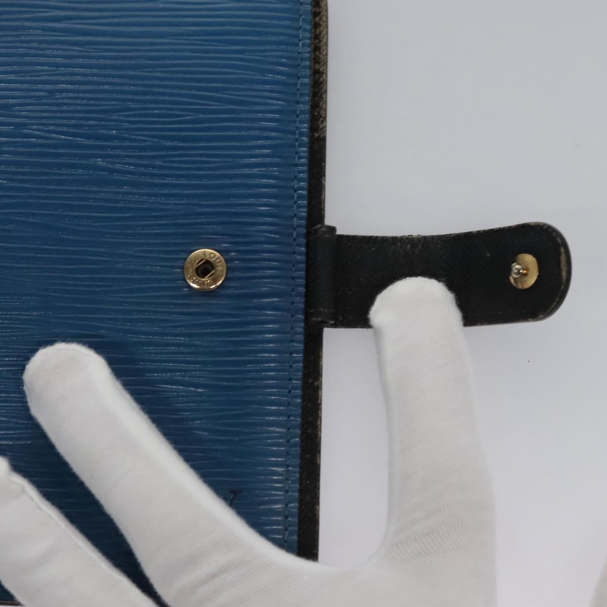 LOUIS VUITTON Epi Agenda PM Day Planner Cover Blue R20055 LV Auth 112872