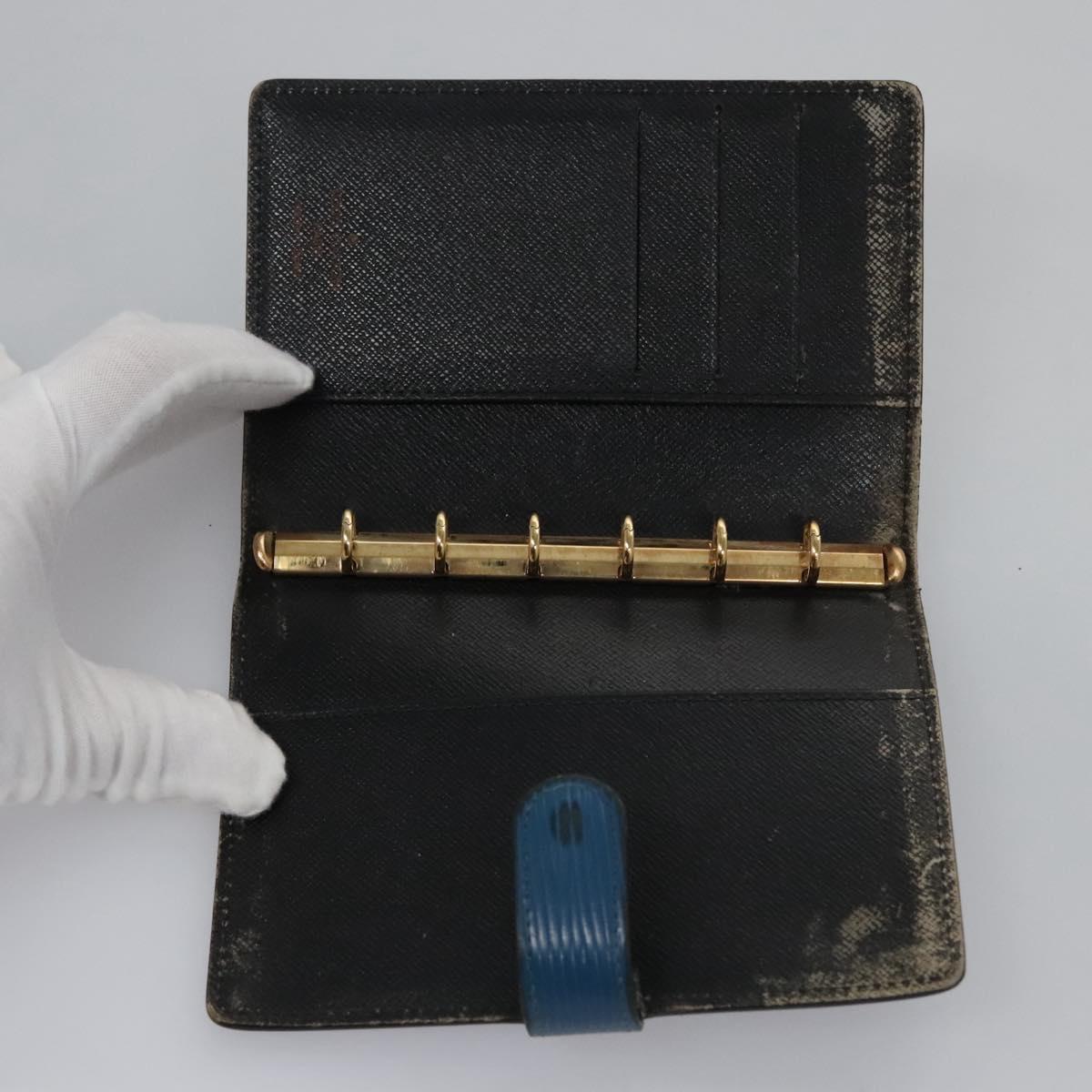 LOUIS VUITTON Epi Agenda PM Day Planner Cover Blue R20055 LV Auth 112872