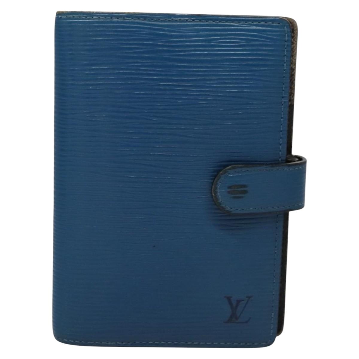 LOUIS VUITTON Epi Agenda PM Day Planner Cover Blue R20055 LV Auth 112872