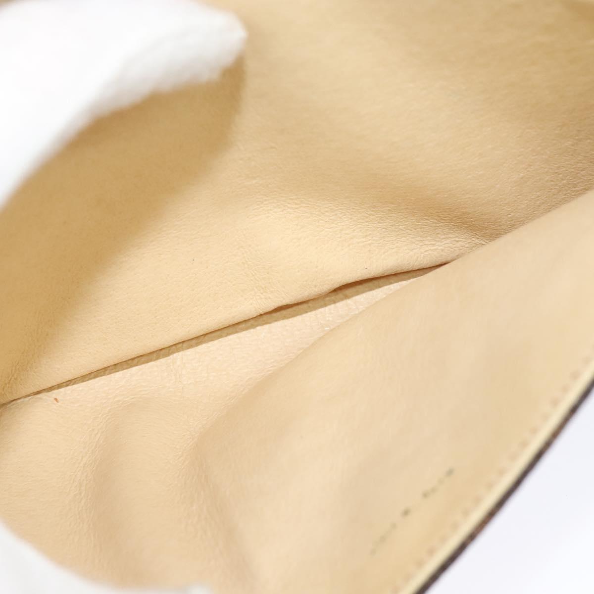 CELINE Macadam Canvas Shoulder Bag PVC Leather Brown Gold Auth 112874