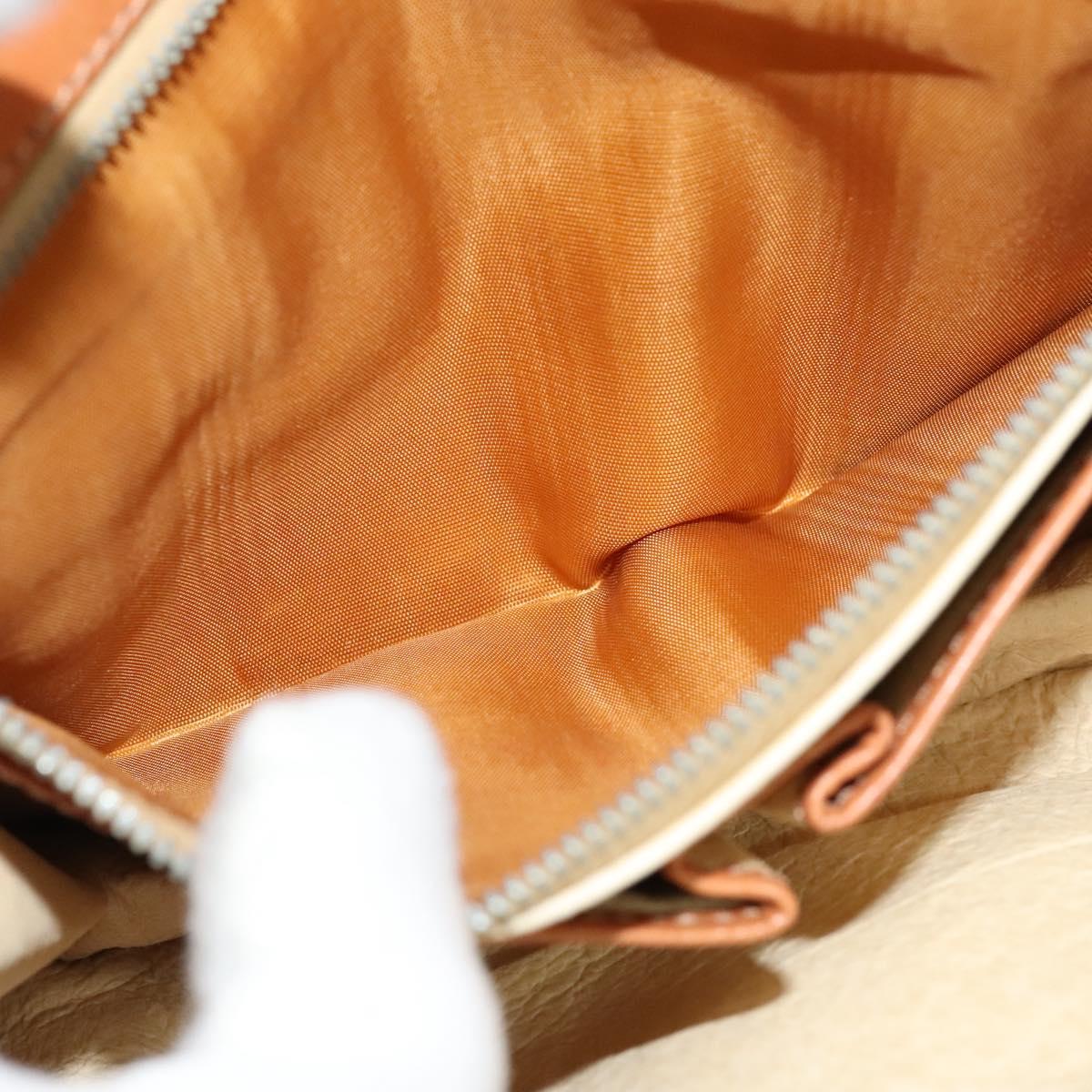 CELINE Macadam Canvas Shoulder Bag PVC Leather Brown Gold Auth 112874