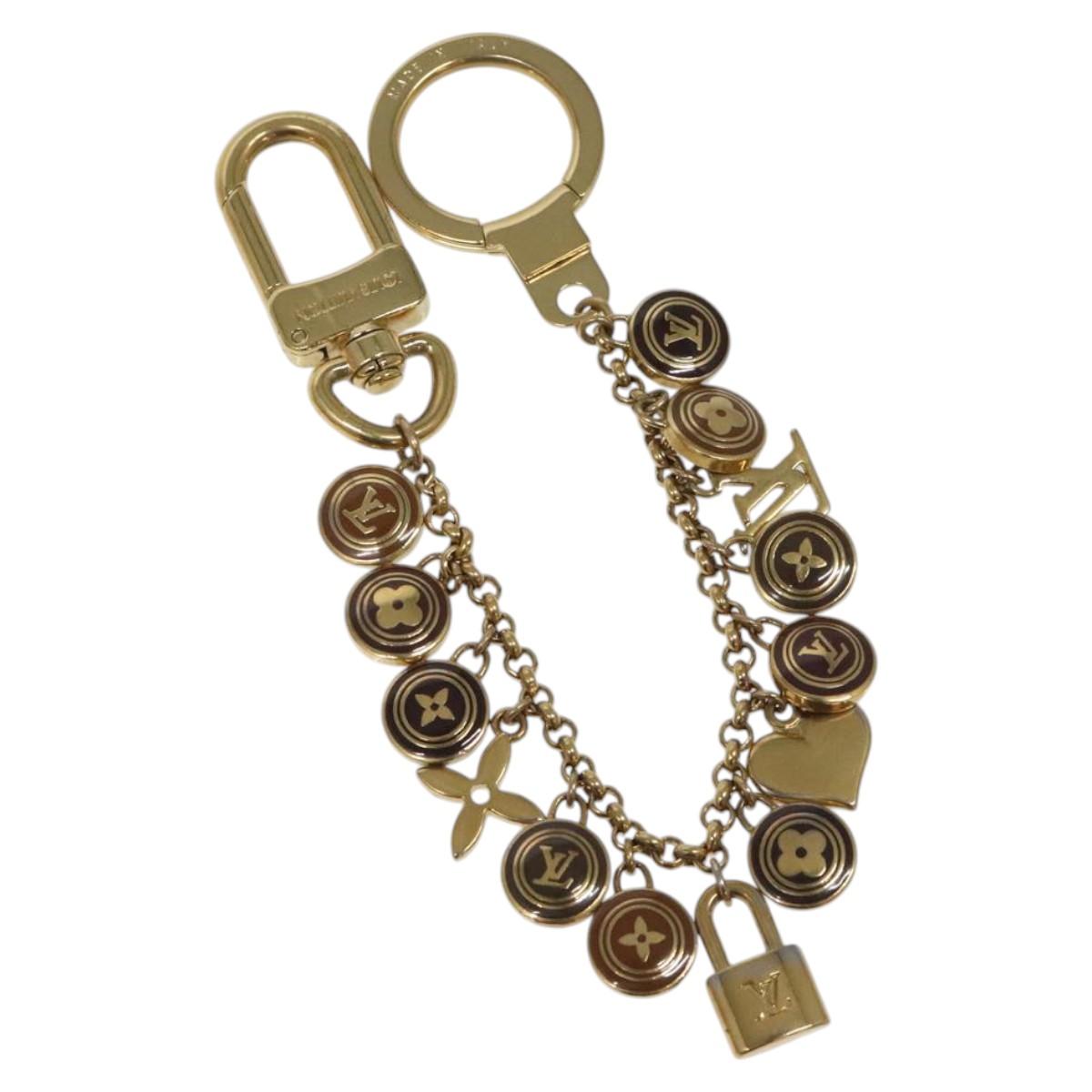 LOUIS VUITTON Porte Cles Chainne Pastille Key Holder Gold M65386 LV Auth 112882