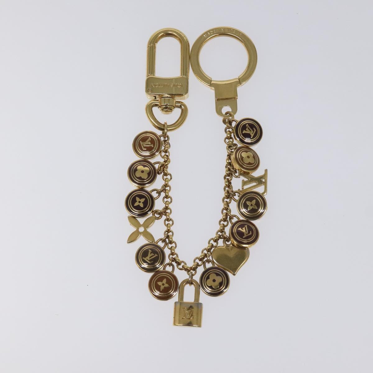 LOUIS VUITTON Porte Cles Chainne Pastille Key Holder Gold M65386 LV Auth 112882
