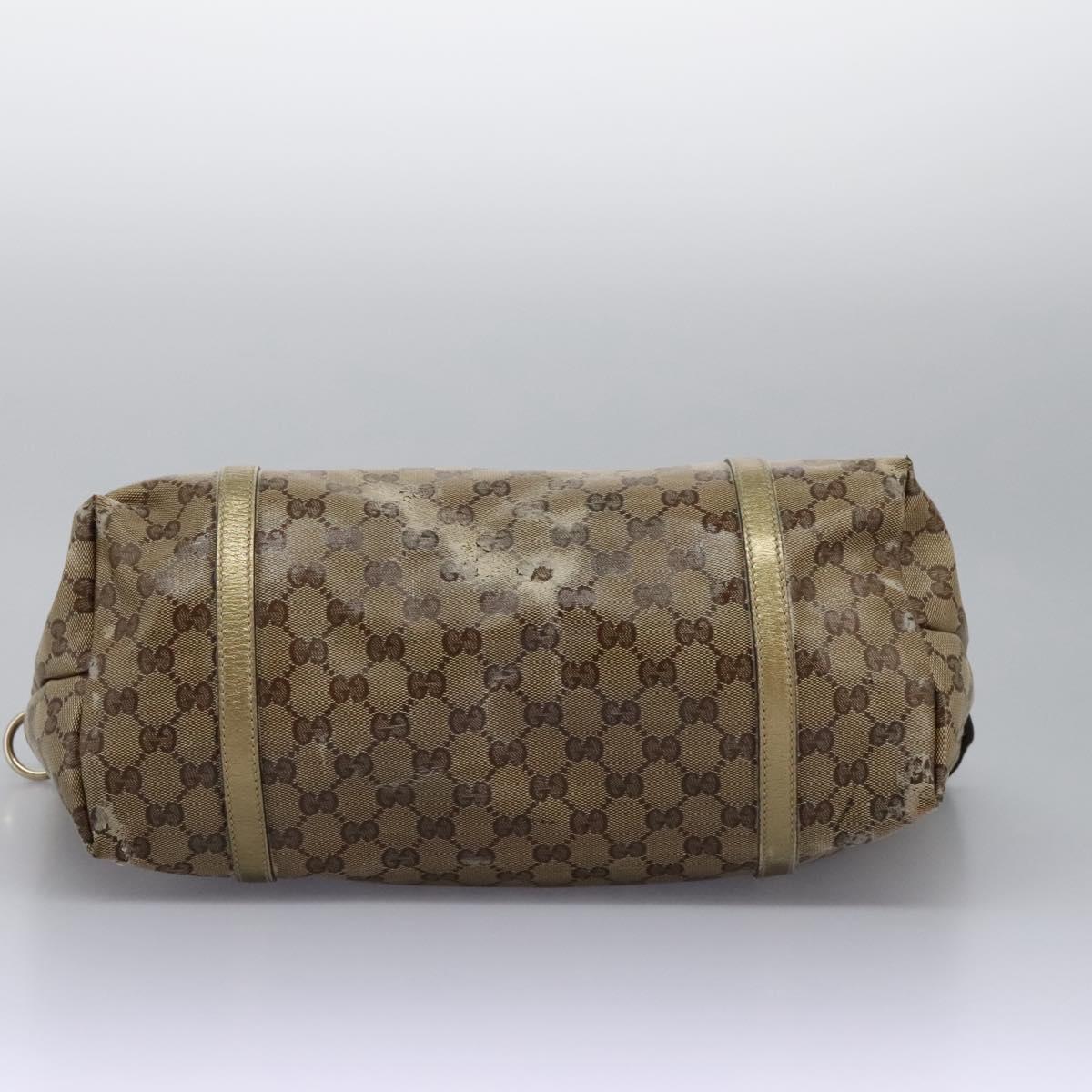 GUCCI GG Crystal Shoulder Bag Beige 197953 Auth 112921