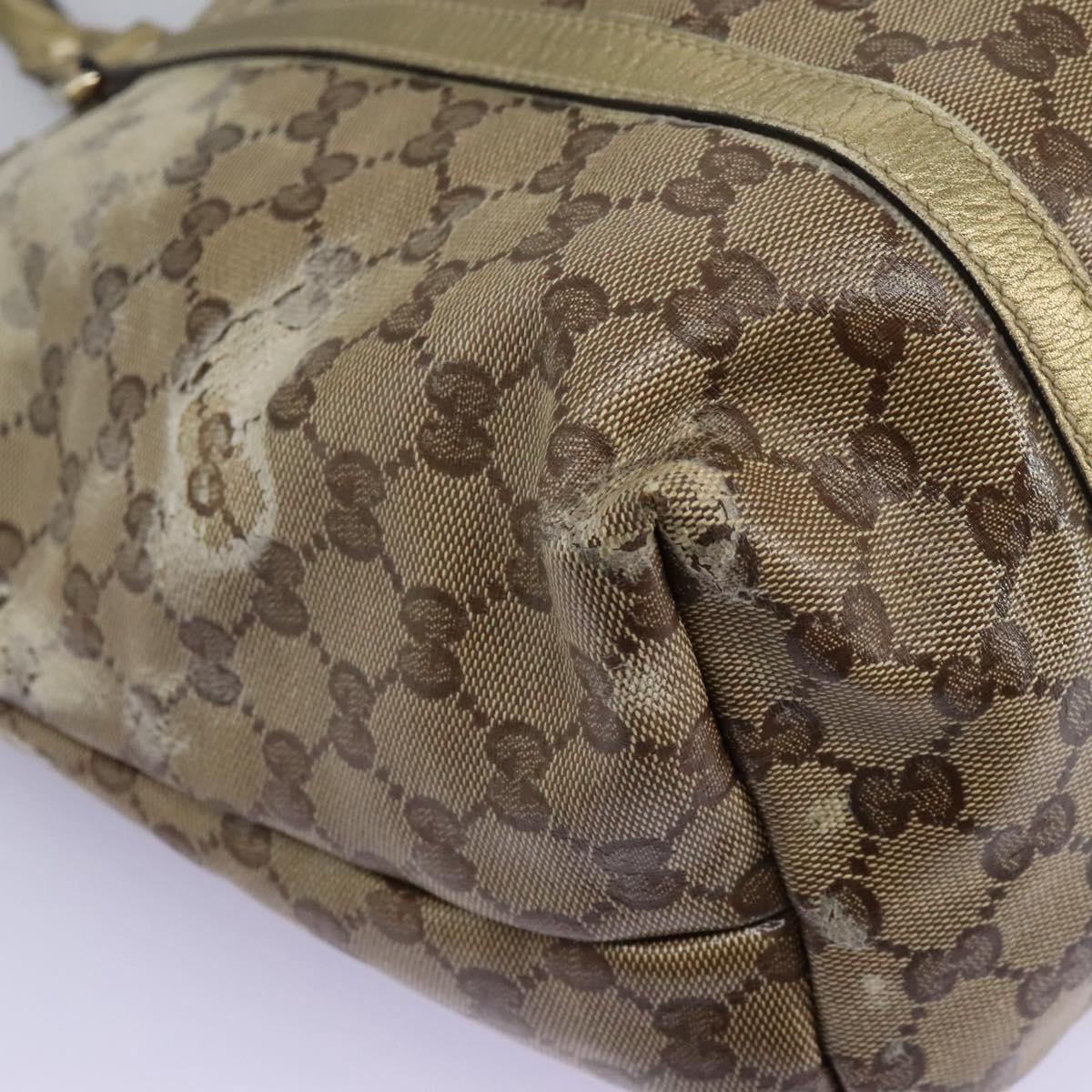 GUCCI GG Crystal Shoulder Bag Beige 197953 Auth 112921
