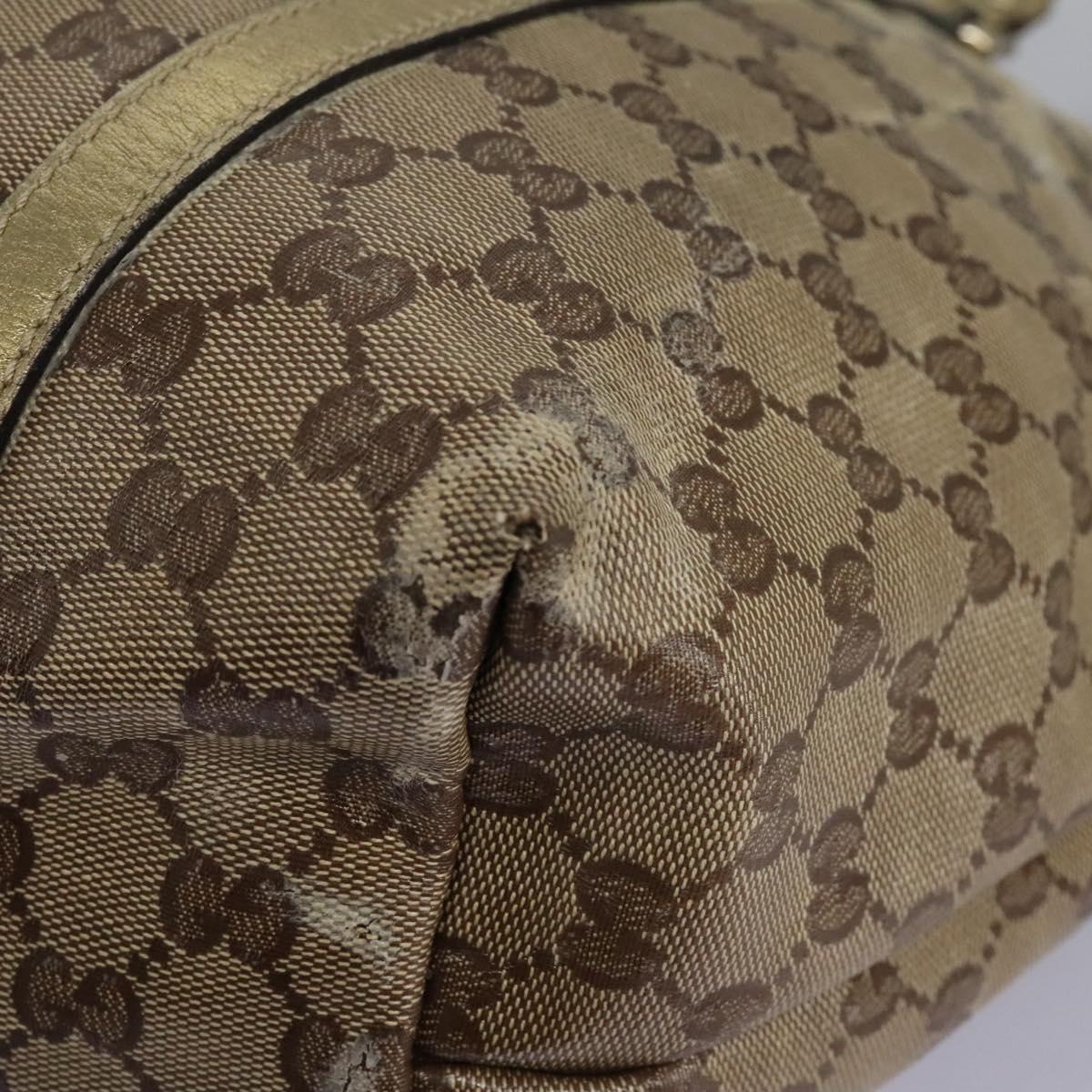 GUCCI GG Crystal Shoulder Bag Beige 197953 Auth 112921