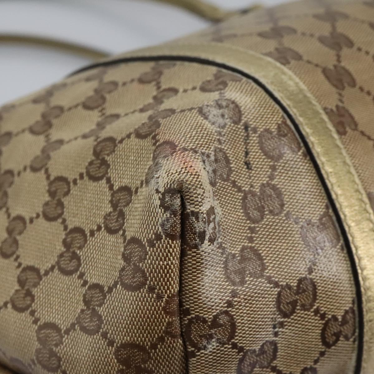 GUCCI GG Crystal Shoulder Bag Beige 197953 Auth 112921