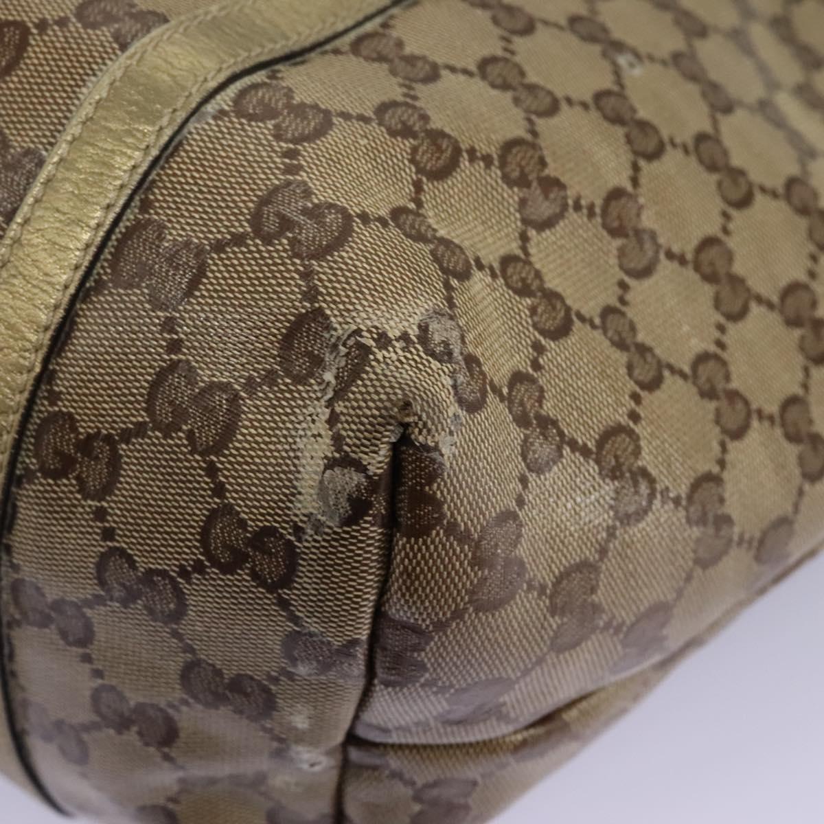 GUCCI GG Crystal Shoulder Bag Beige 197953 Auth 112921