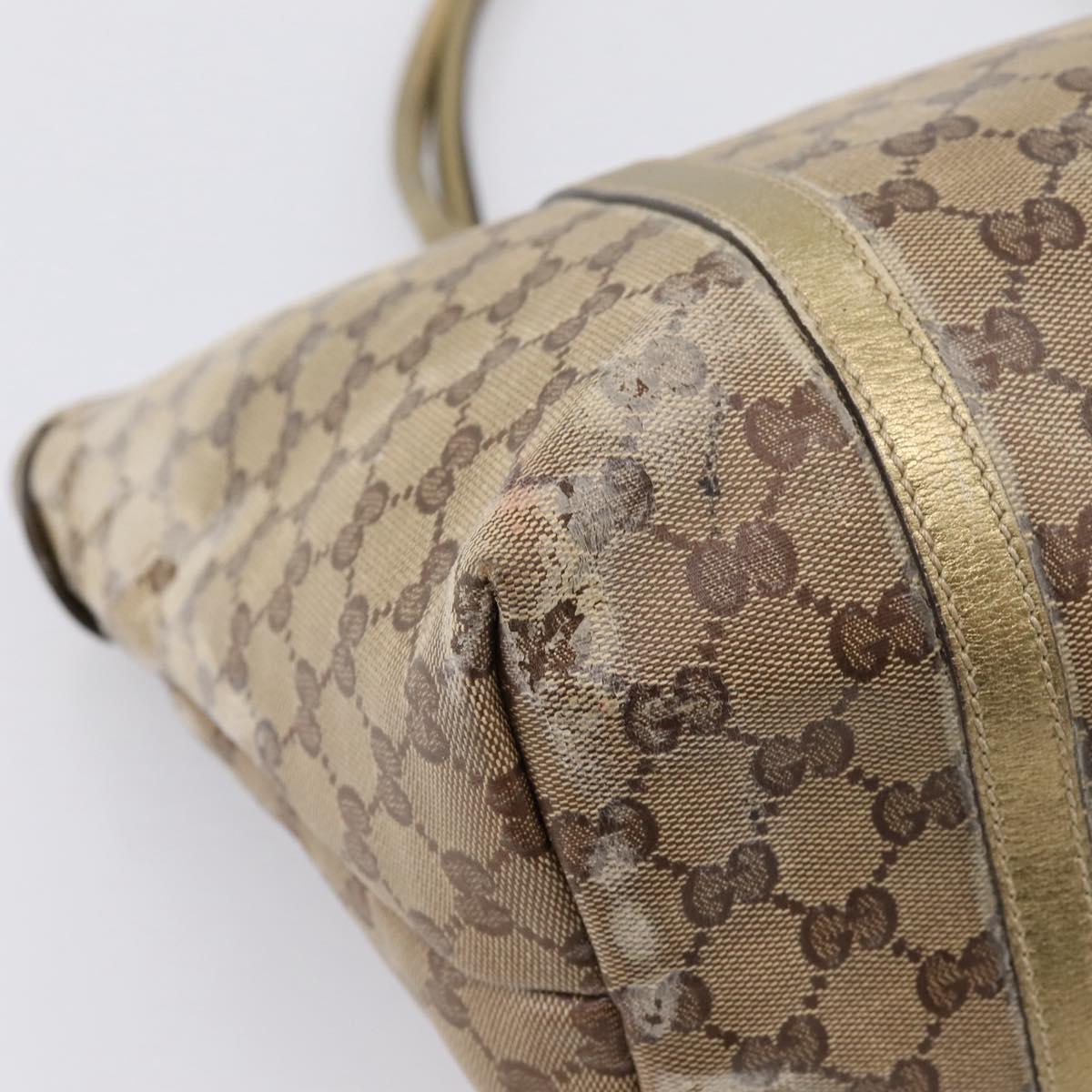 GUCCI GG Crystal Shoulder Bag Beige 197953 Auth 112921