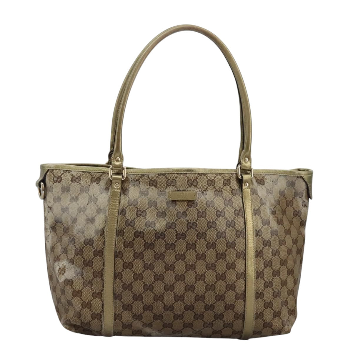 GUCCI GG Crystal Shoulder Bag Beige 197953 Auth 112921