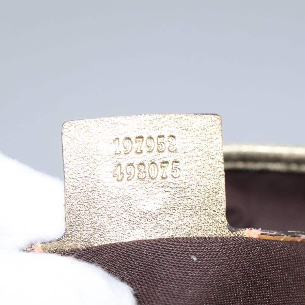 GUCCI GG Crystal Shoulder Bag Beige 197953 Auth 112921