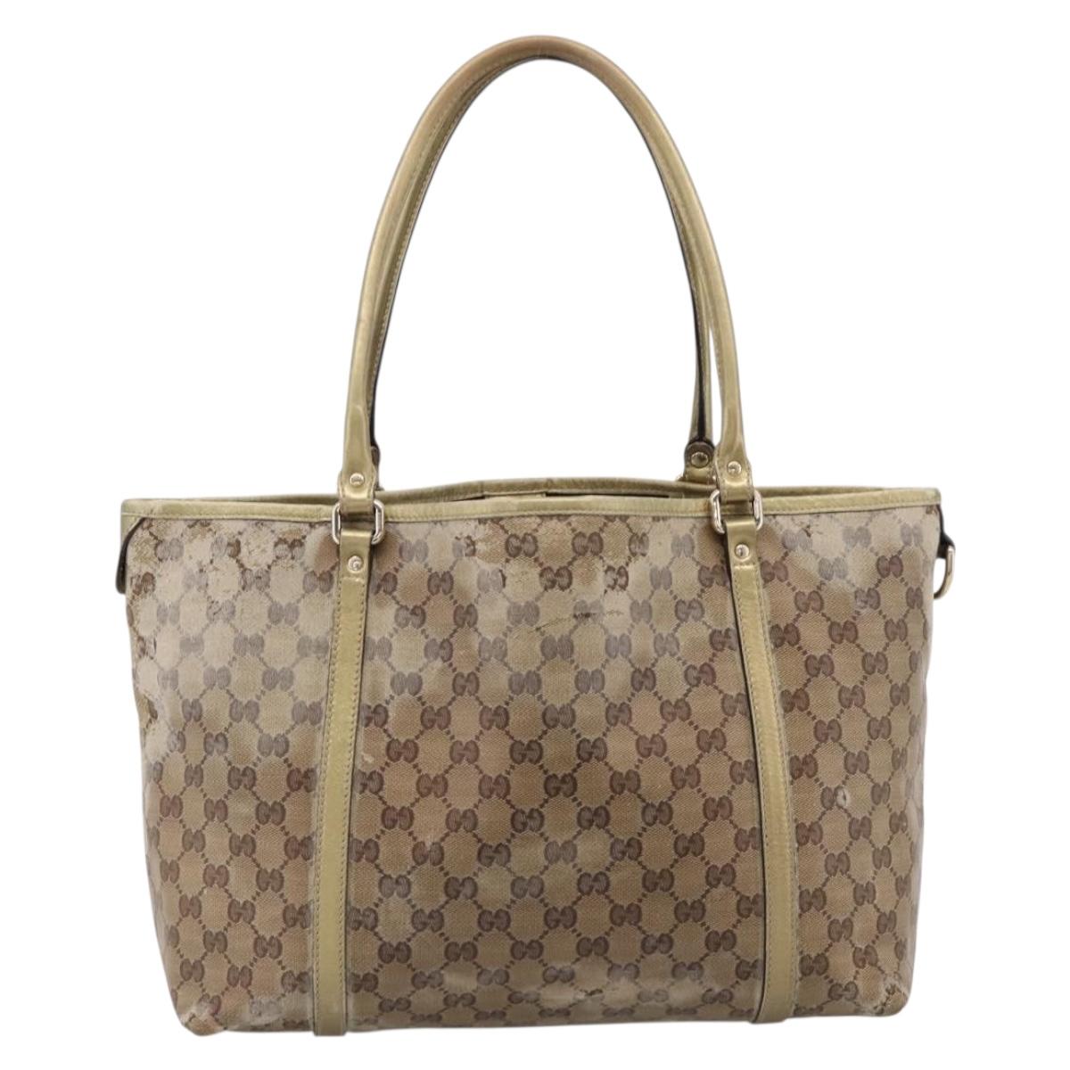 GUCCI GG Crystal Shoulder Bag Beige 197953 Auth 112921